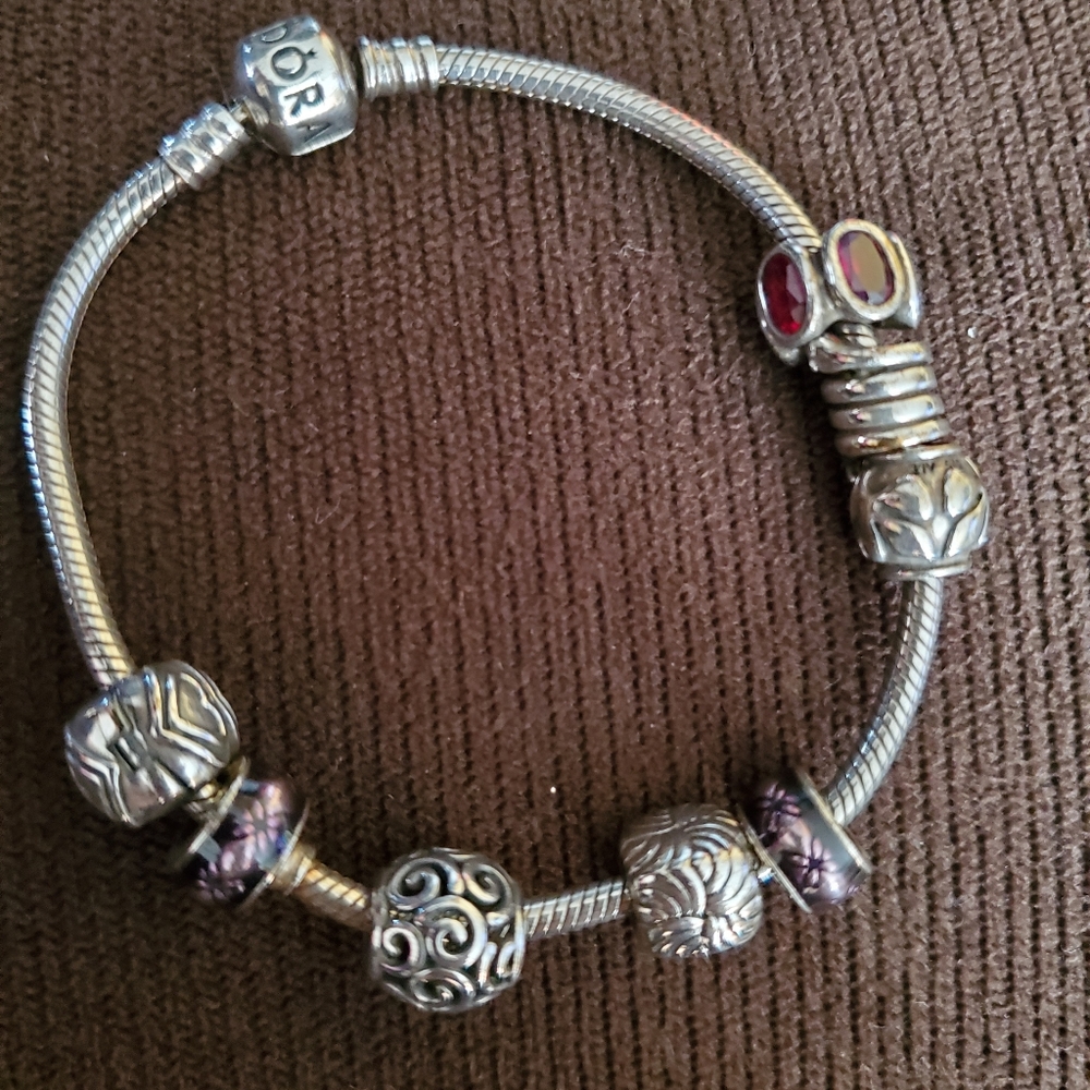Pandora bracelet with charms